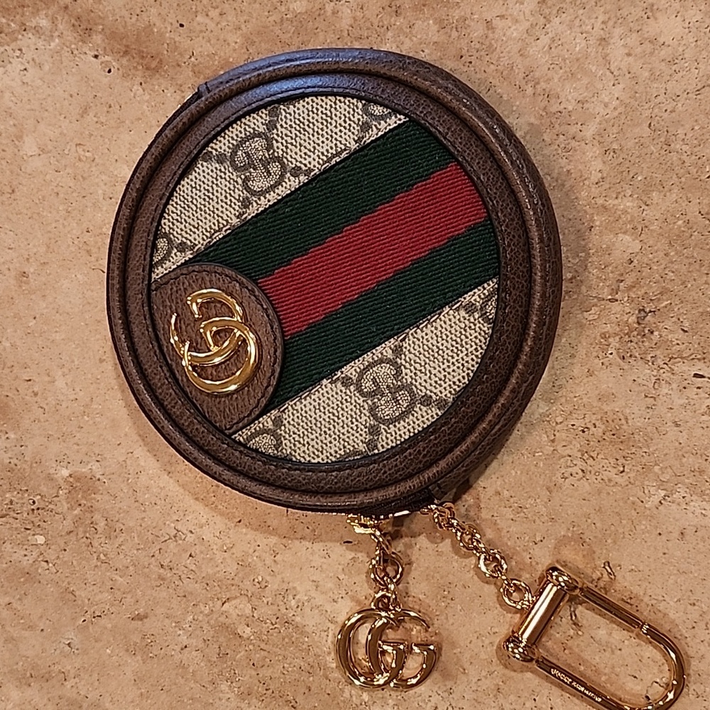 ✕ SOLD ✕ Gucci Ophidia GG Round Coin Purse & Key Fob